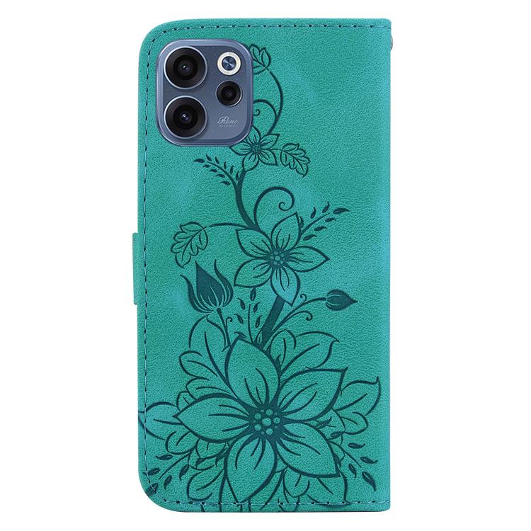 For OPPO Reno15 F 5G Global Lily Embossed Leather Phone Case