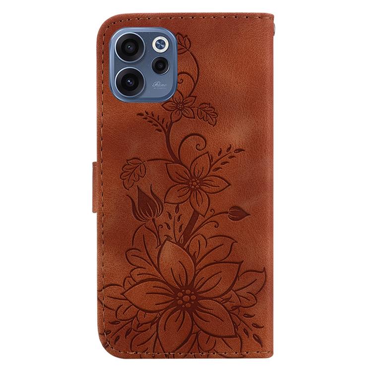 For OPPO Reno15 F 5G Global Lily Embossed Leather Phone Case