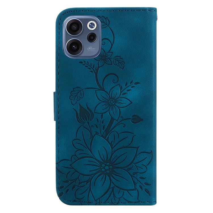 For OPPO Reno15 F 5G Global Lily Embossed Leather Phone Case