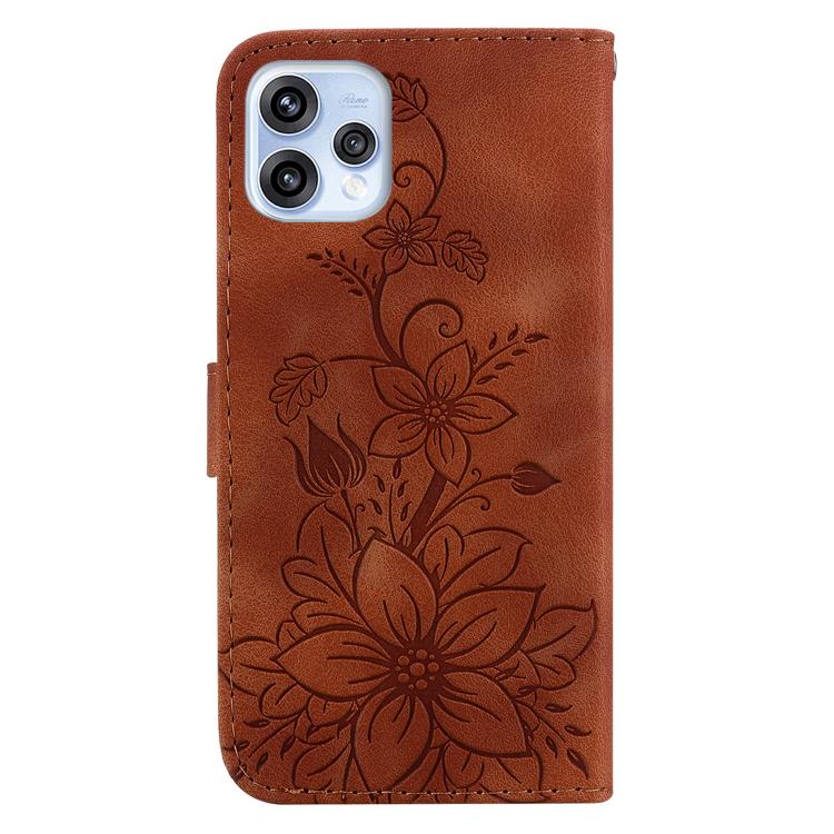For OPPO Reno15 5G Global Lily Embossed Leather Phone Case