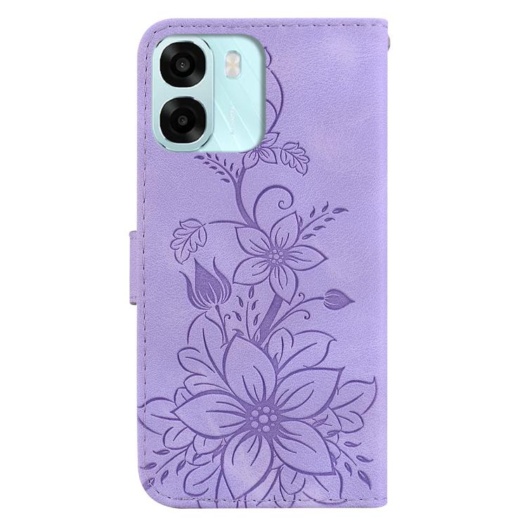 For OPPO A6 / A6s / A6t / A6x 4G / 5G Global Lily Embossed Leather Phone Case