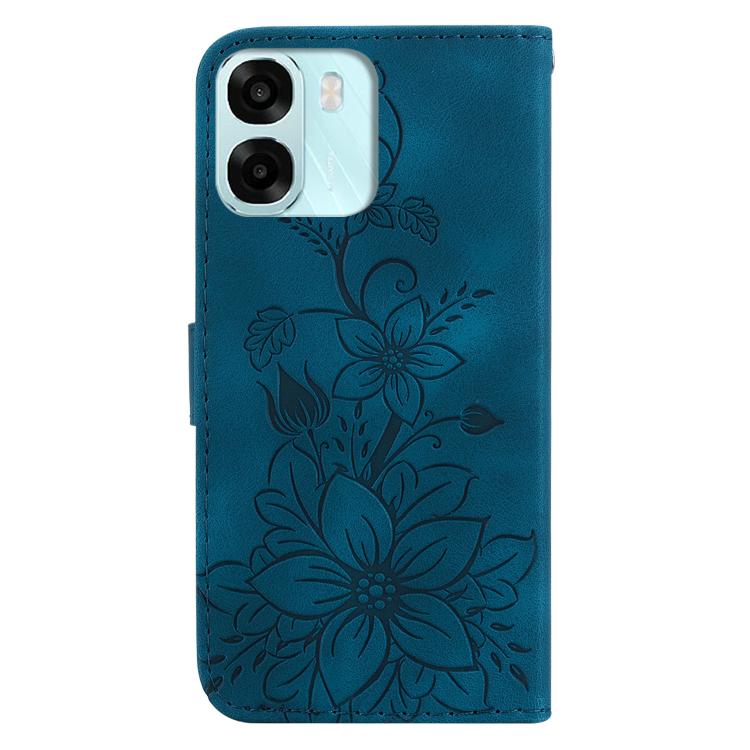 For OPPO A6 / A6s / A6t / A6x 4G / 5G Global Lily Embossed Leather Phone Case