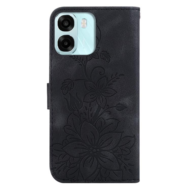 For OPPO A6 / A6s / A6t / A6x 4G / 5G Global Lily Embossed Leather Phone Case