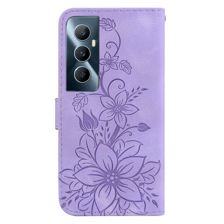 For Realme C65 4G Lily Embossed Leather Phone Case