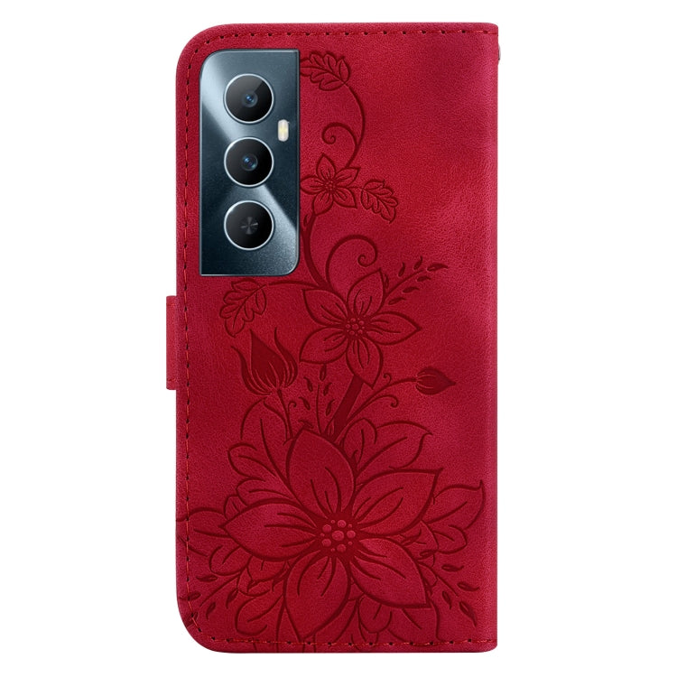 For Realme C65 4G Lily Embossed Leather Phone Case