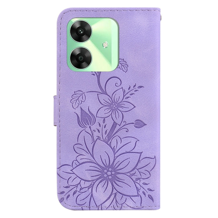 For Realme C61 / C63 / Note 60 Lily Embossed Leather Phone Case
