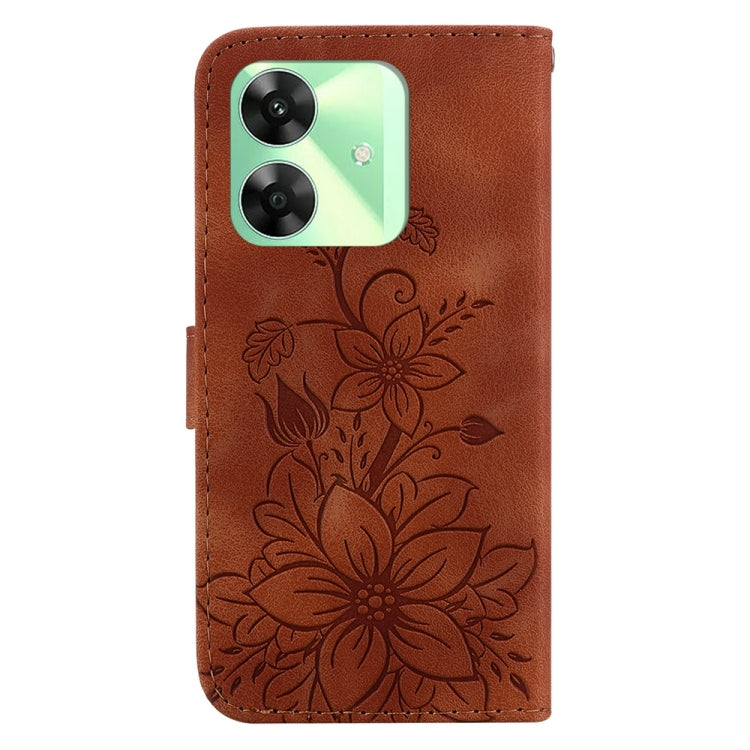 For Realme C61 / C63 / Note 60 Lily Embossed Leather Phone Case