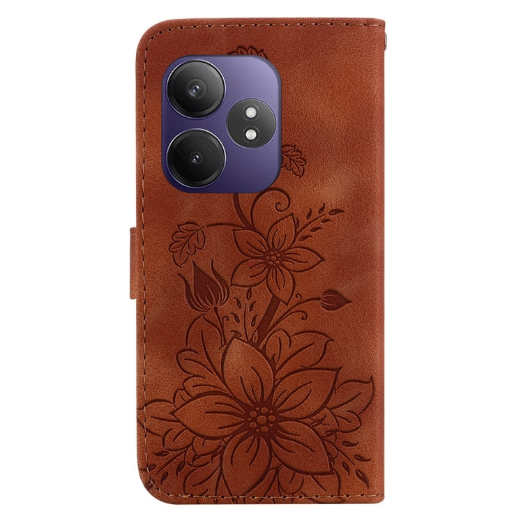 For Realme GT 6 / GT 6T / GT Neo6 Lily Embossed Leather Phone Case