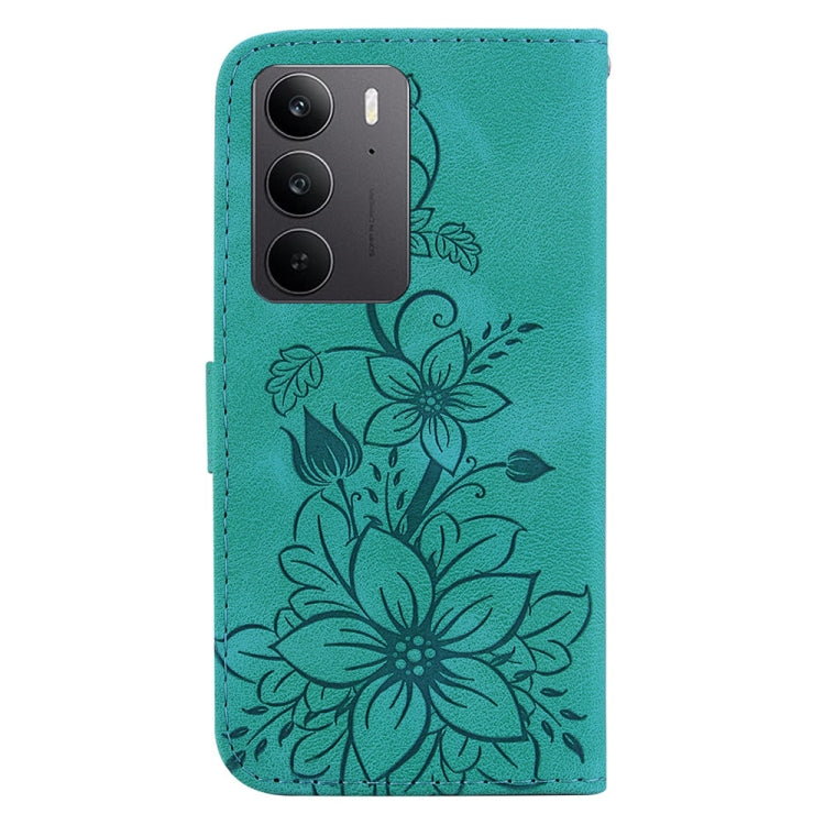 For Realme C75 Lily Embossed Leather Phone Case