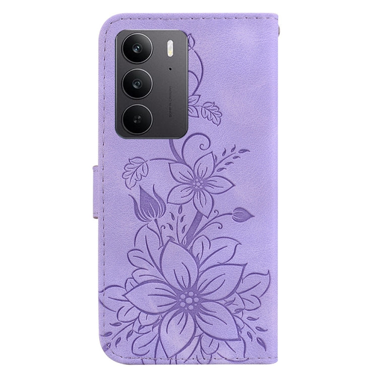 For Realme C75 Lily Embossed Leather Phone Case