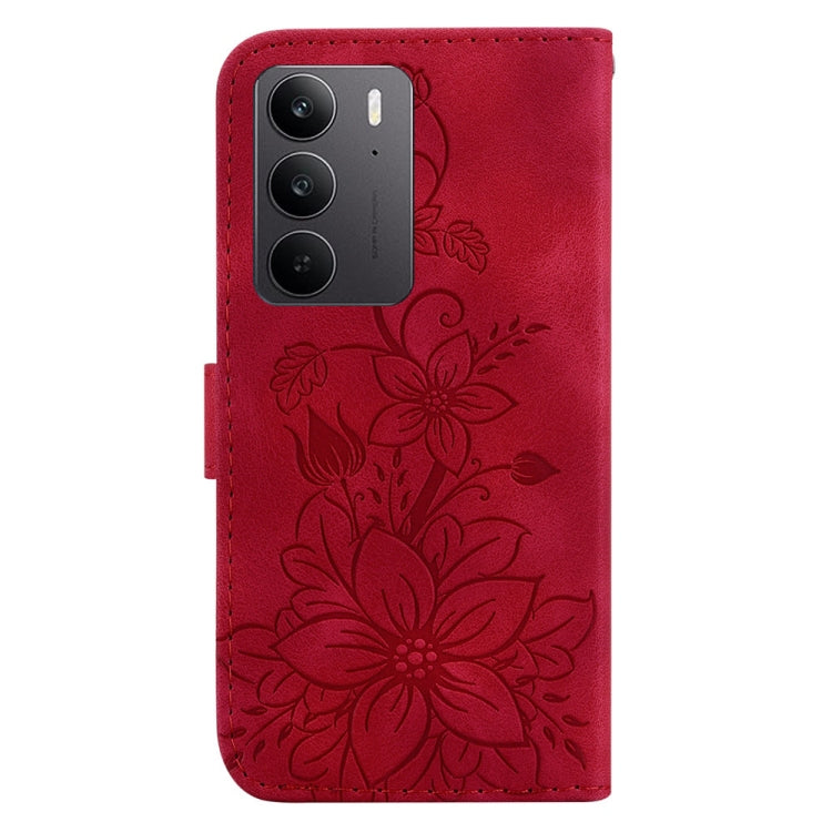For Realme C75 Lily Embossed Leather Phone Case