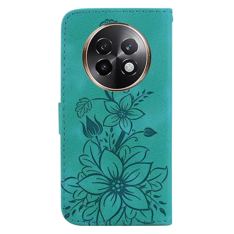 For Realme 13+ Global Lily Embossed Leather Phone Case