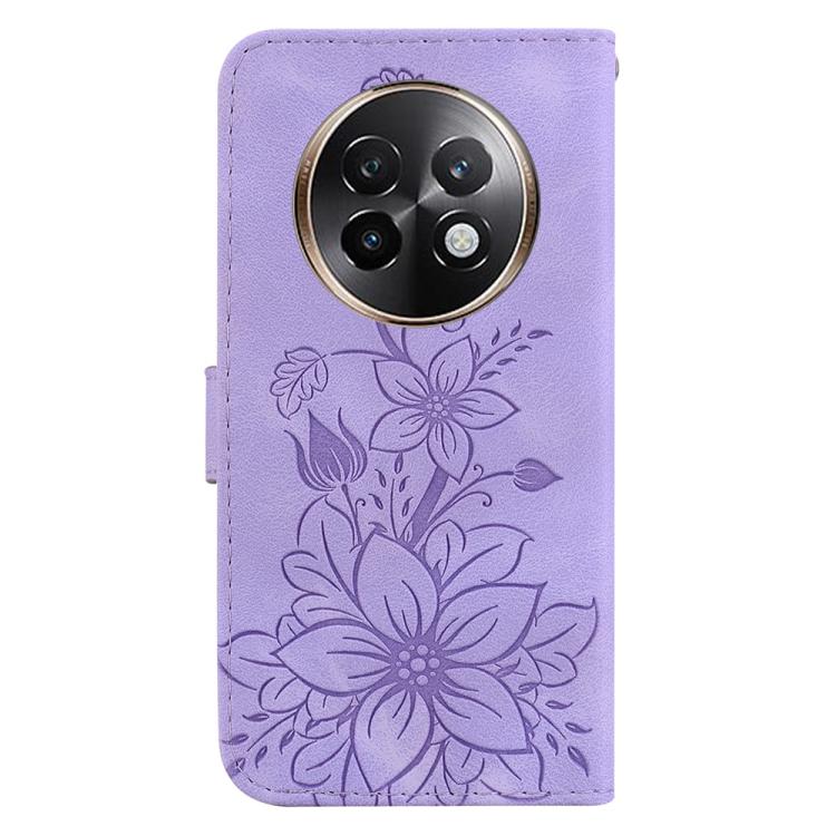 For Realme 13+ Global Lily Embossed Leather Phone Case
