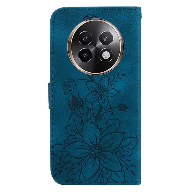 For Realme 13+ Global Lily Embossed Leather Phone Case