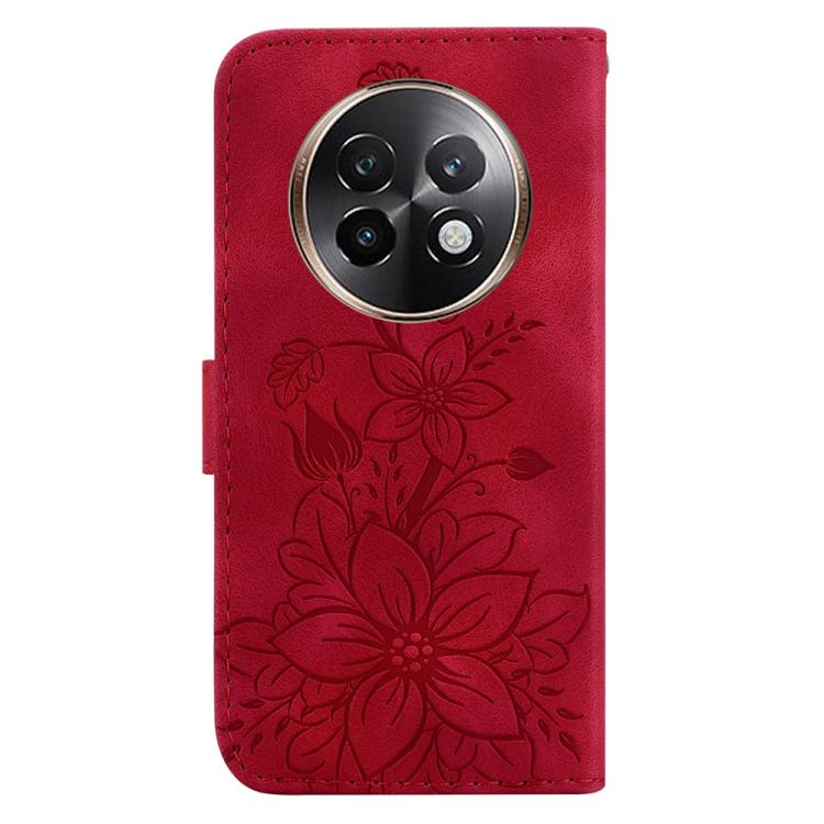 For Realme 13+ Global Lily Embossed Leather Phone Case