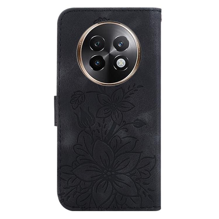 For Realme 13+ Global Lily Embossed Leather Phone Case