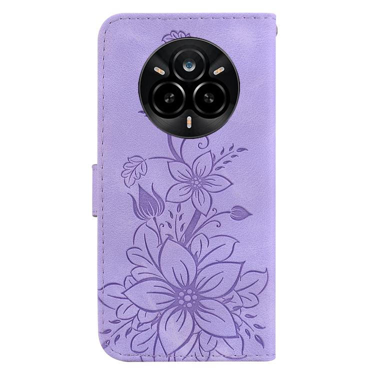 For Realme 14 Pro Lily Embossed Leather Phone Case