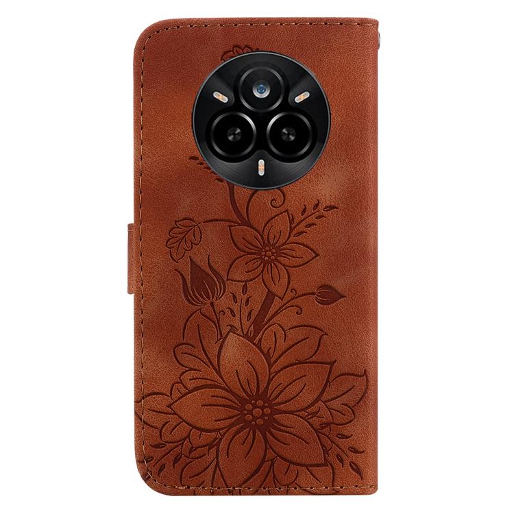 For Realme 14 Pro Lily Embossed Leather Phone Case