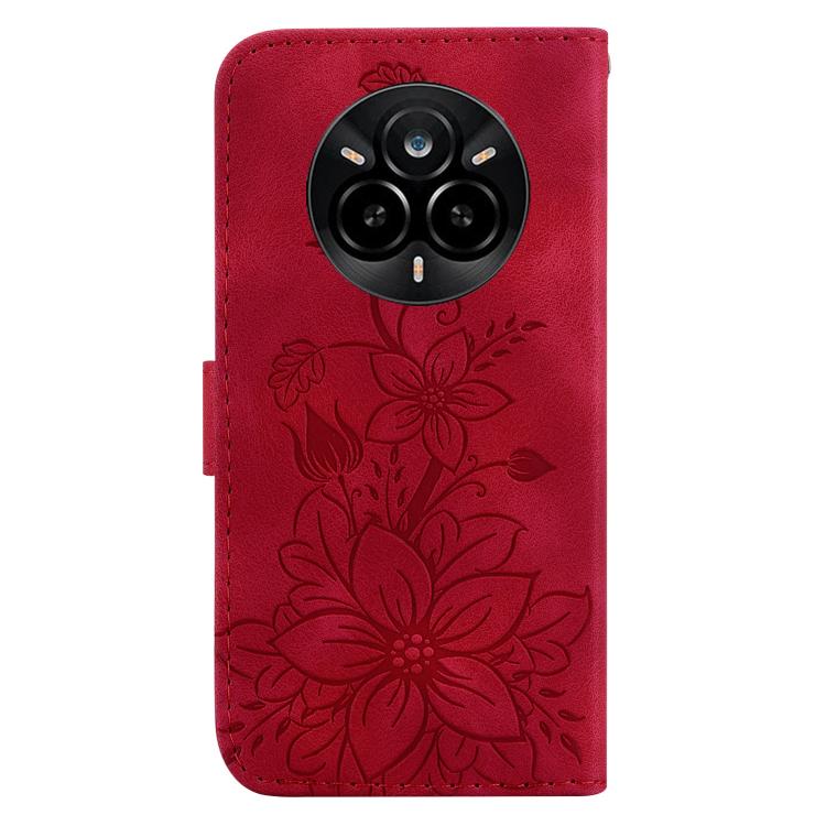 For Realme 14 Pro Lily Embossed Leather Phone Case
