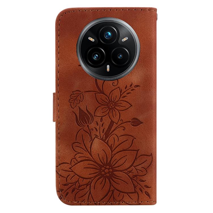 For Realme 14 Pro+ Lily Embossed Leather Phone Case