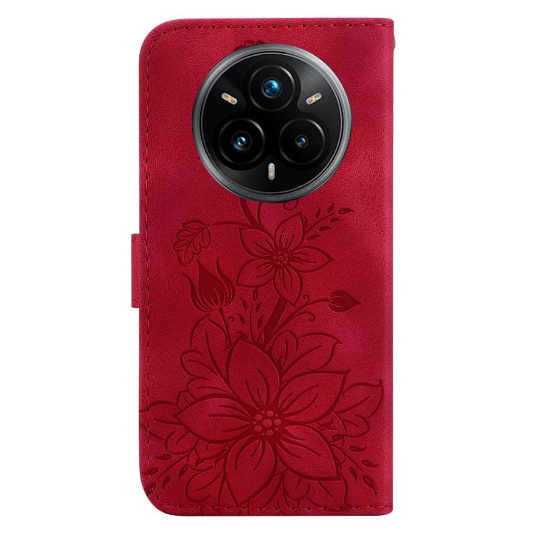 For Realme 14 Pro+ Lily Embossed Leather Phone Case