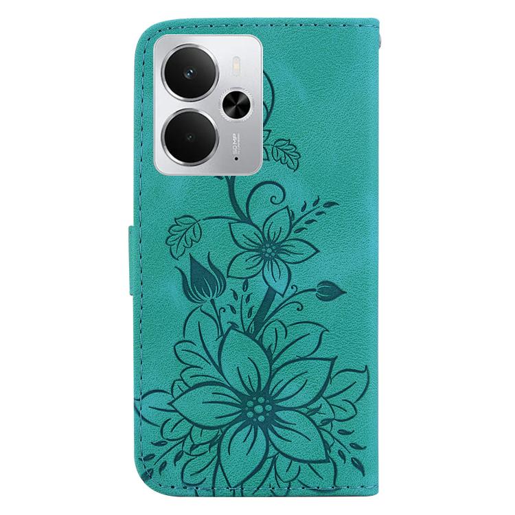 For Realme 14 Lily Embossed Leather Phone Case