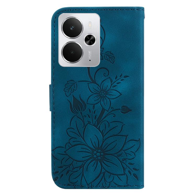 For Realme 14 Lily Embossed Leather Phone Case