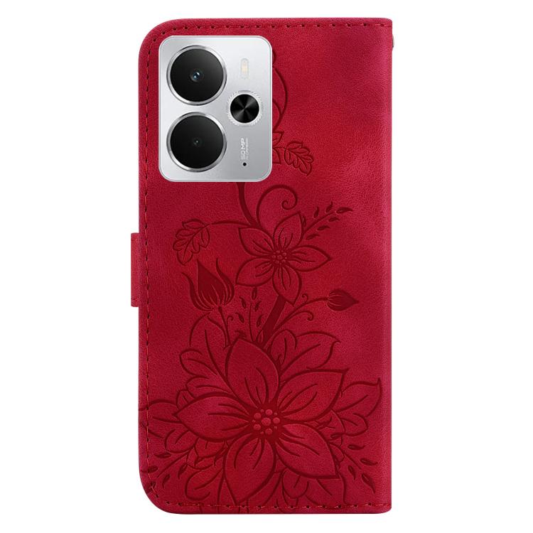 For Realme 14 Lily Embossed Leather Phone Case