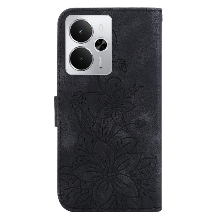 For Realme 14 Lily Embossed Leather Phone Case