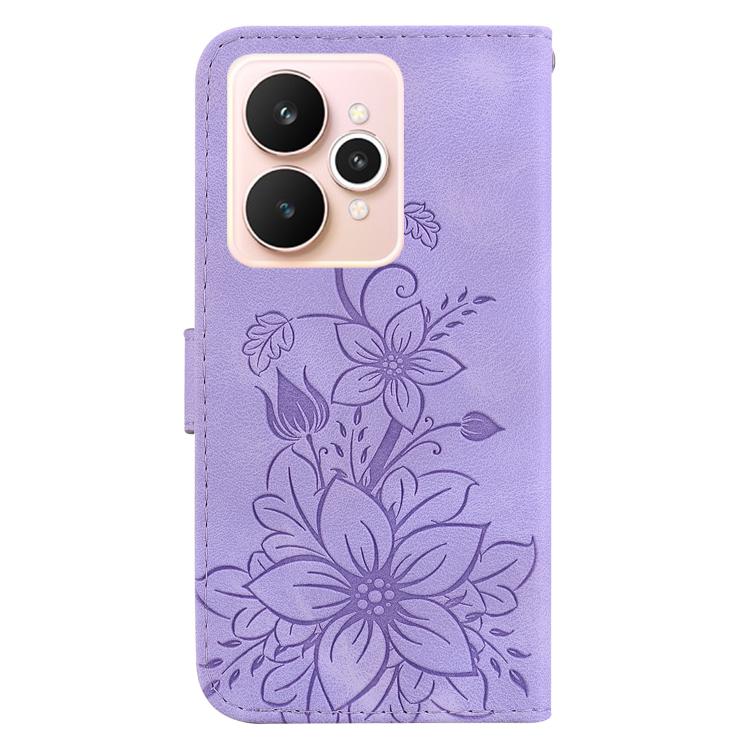 For Realme 15 5G / Realme 15 Pro 5G Lily Embossed Leather Phone Case