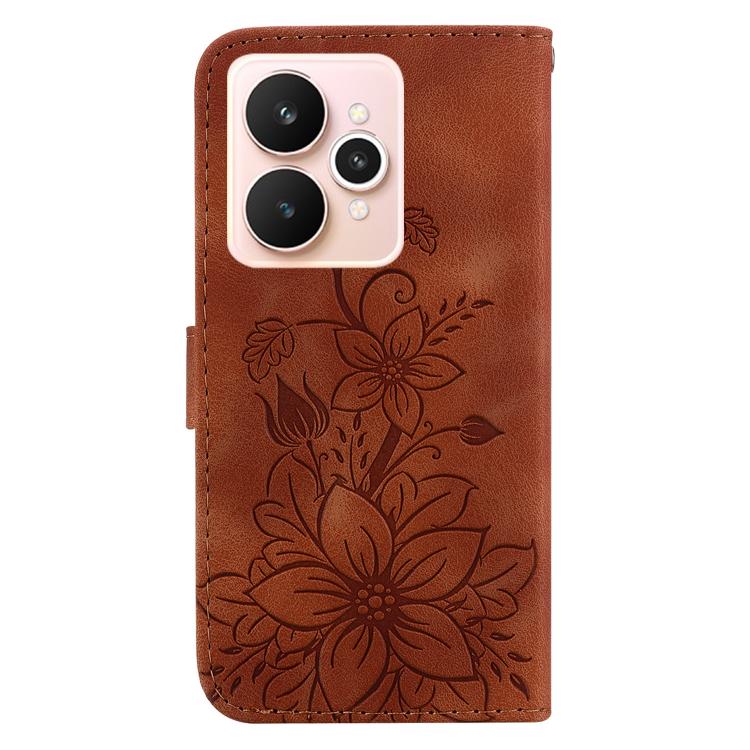 For Realme 15 5G / Realme 15 Pro 5G Lily Embossed Leather Phone Case
