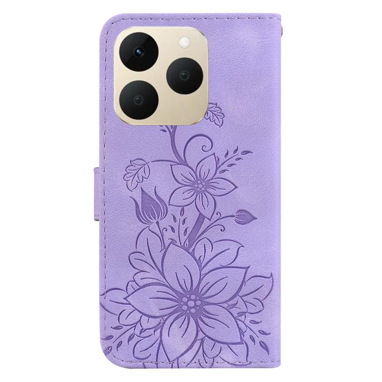 For Realme 15T 5G Lily Embossed Leather Phone Case