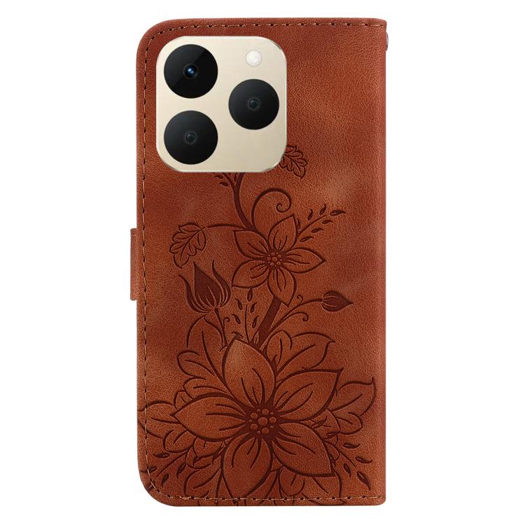 For Realme 15T 5G Lily Embossed Leather Phone Case