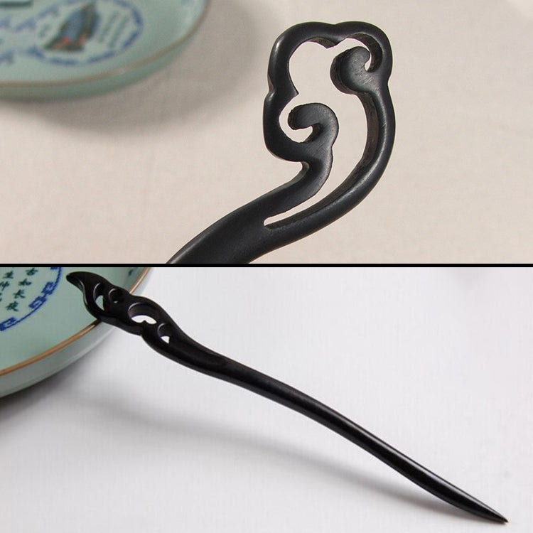 Classical Sandalwood Hairpin Hair Ornaments with Gift Box, Gift Box Random Color Delivery(Cloud Ebony)
