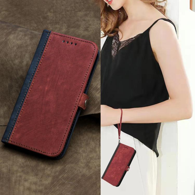 For Huawei Enjoy 80 Plus Side Buckle Double Fold Hand Strap Leather Phone Case
