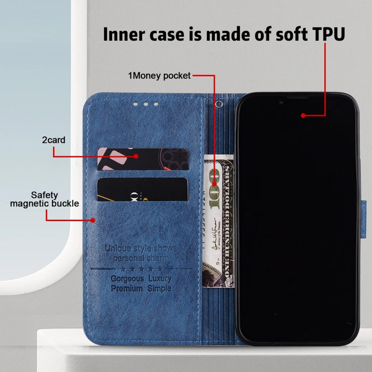 For iPhone 16 Pro Max Skin Feeling Oil Leather Texture PU + TPU Phone Case