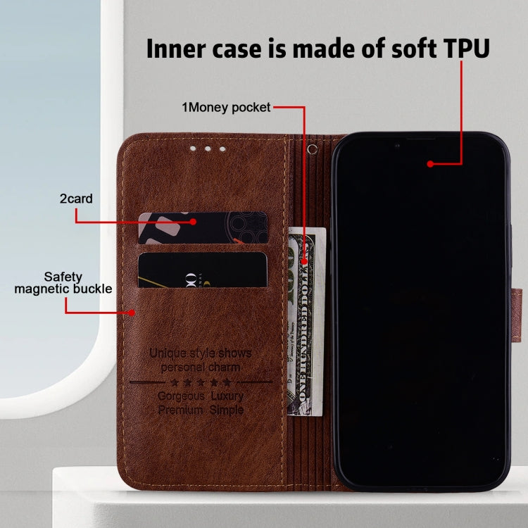 For iPhone 16 Skin Feeling Oil Leather Texture PU + TPU Phone Case