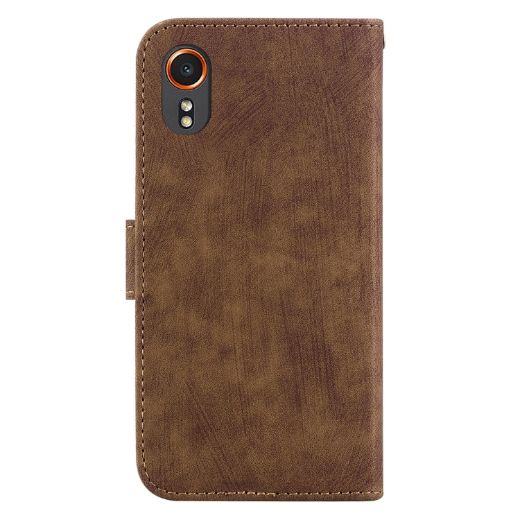 For Samsung Galaxy Xcover7 Little Tiger Embossed Leather Phone Case