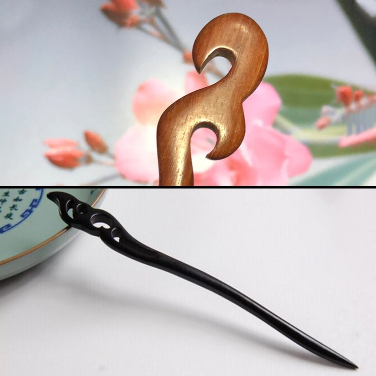 Classical Sandalwood Hairpin Hair Ornaments with Gift Box, Gift Box Random Color Delivery