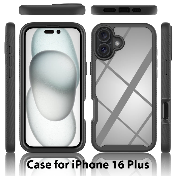 For iPhone 16 Plus Starry Sky Solid Color Series PC + TPU Phone Case with PET Film