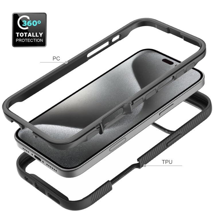 For iPhone 16 Pro Max Starry Sky Solid Color Shockproof TPU Clear PC Phone Case