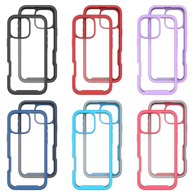 For iPhone 16 Pro Max Starry Sky Solid Color Shockproof TPU Clear PC Phone Case