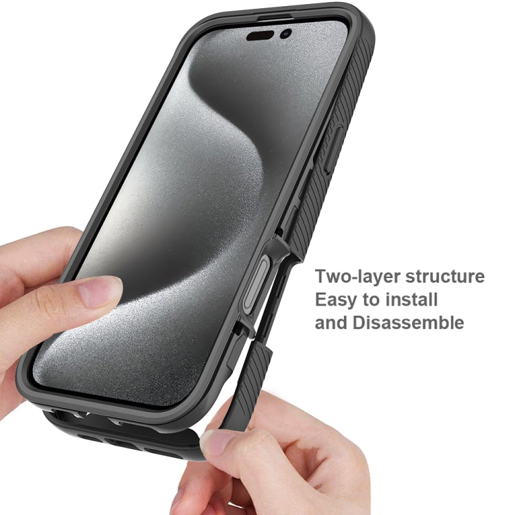 For iPhone 16 Pro Max Starry Sky Solid Color Shockproof TPU Clear PC Phone Case
