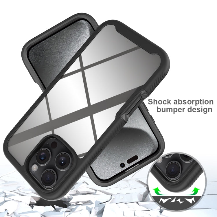 For iPhone 16 Pro Max Starry Sky Solid Color Shockproof TPU Clear PC Phone Case