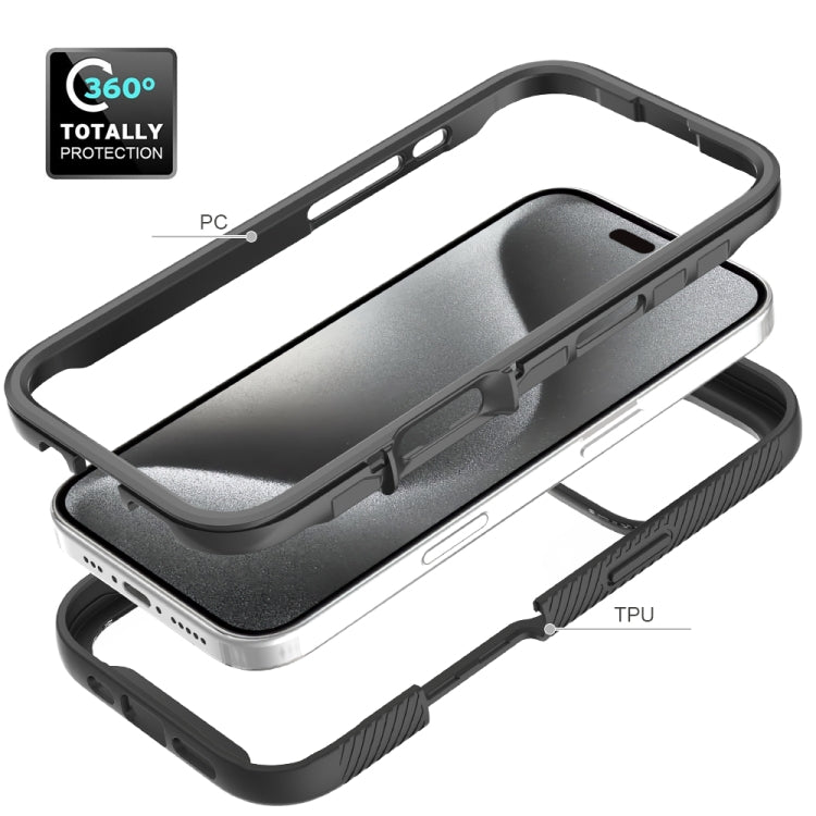 For iPhone 16 Pro Starry Sky Solid Color Shockproof TPU Clear PC Phone Case