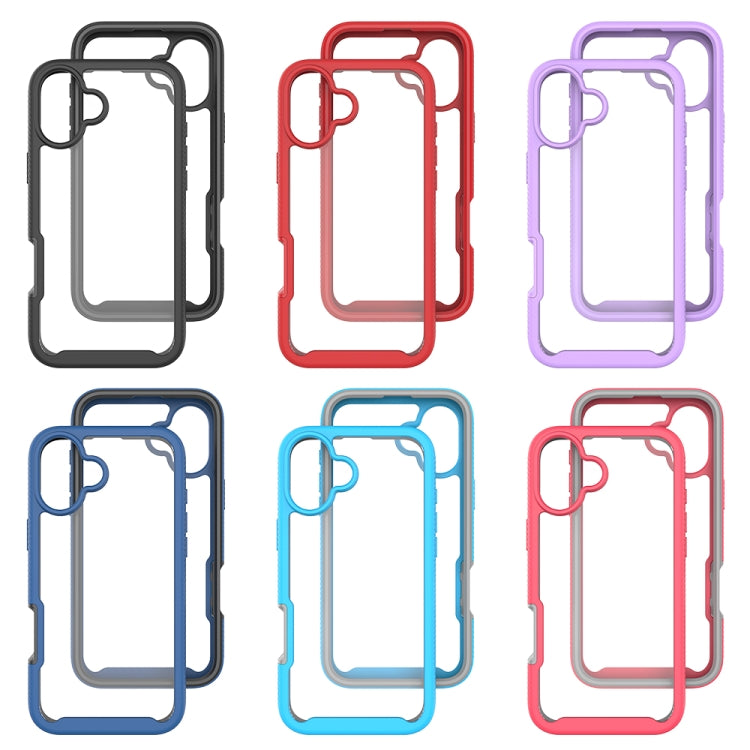 For iPhone 16 Plus Starry Sky Solid Color Shockproof TPU Clear PC Phone Case