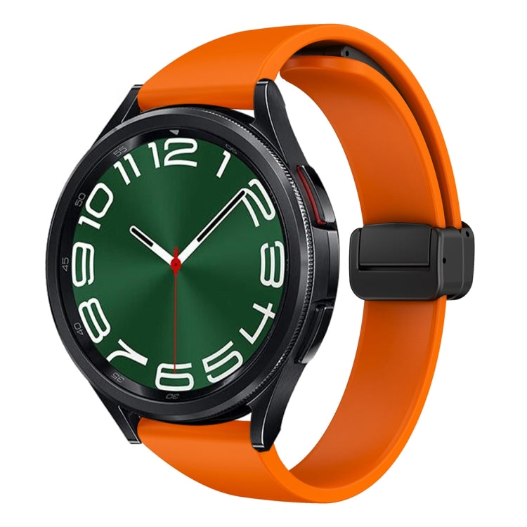 For Samsung Galaxy Watch 6 / 6 Classic Magnetic Black Buckle Slim Silicone Watch Band