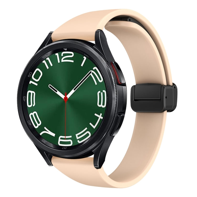For Samsung Galaxy Watch 6 / 6 Classic Magnetic Black Buckle Slim Silicone Watch Band
