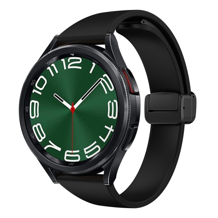 For Samsung Galaxy Watch 6 / 6 Classic Magnetic Black Buckle Slim Silicone Watch Band