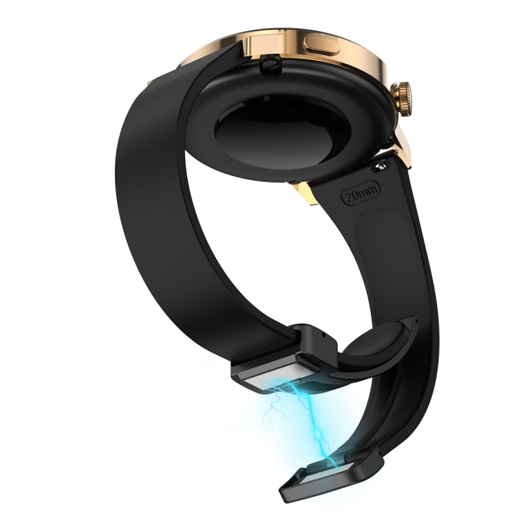 For Samsung Galaxy Watch 6 / 6 Classic Magnetic Black Buckle Slim Silicone Watch Band